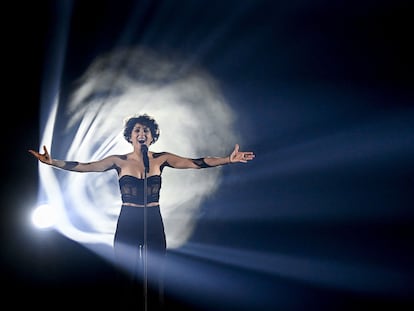 Barbara Pravi, representante de Francia en Eurovisión, durante uno de los ensayos.