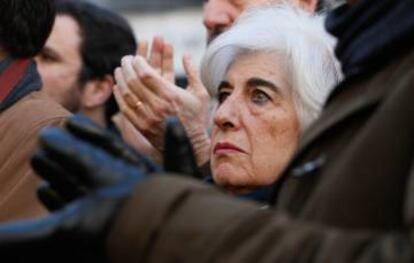 Francisca Sauquillo, ayer, durante el homenaje a las víctimas.