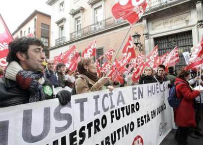 Los trabajadores de Justicia se manifiestan ante el Ministerio ésta mañana