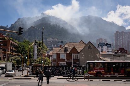 Incendio en los Cerros Orientales de Bogotá, el 22 de enero de 2024.