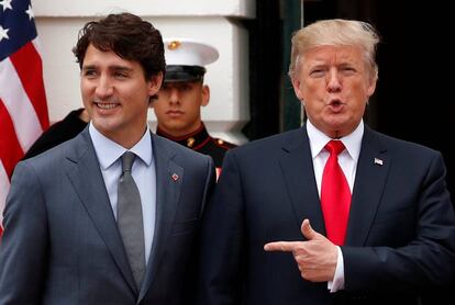 Trudeau e Trump na Casa Branca.