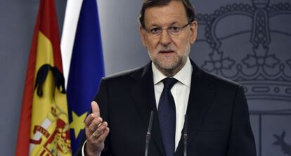 Rajoy, durante una comparecencia tras los atentados de Par&iacute;s.
 