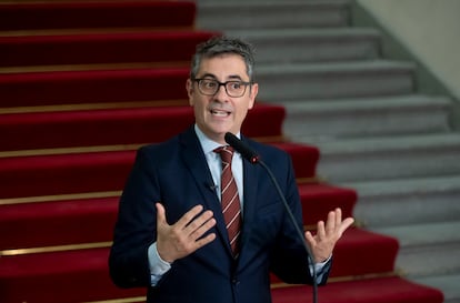 El ministro de Presidencia, Justicia y Relaciones con las Cortes del Gobierno de España, Félix Bolaños, el jueves en el Centro de Estudios Políticos y Constitucionales.