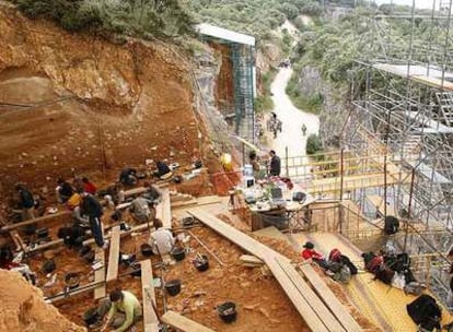 Imagen de las excavaciones de Atapuerca en julio de 2007.