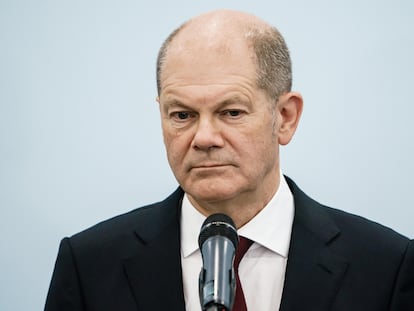 Olaf Scholz, durante una rueda de prensa sobre las conversaciones para formar Gobierno en Alemania, el pasado viernes.