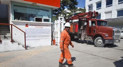 Empleados de Oceanograf&iacute;a en Ciudad del Carmen (Campeche).