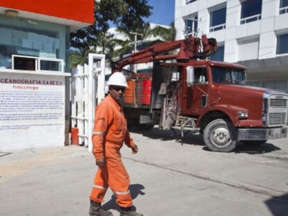 Empleados de Oceanografía en Ciudad del Carmen (Campeche).
