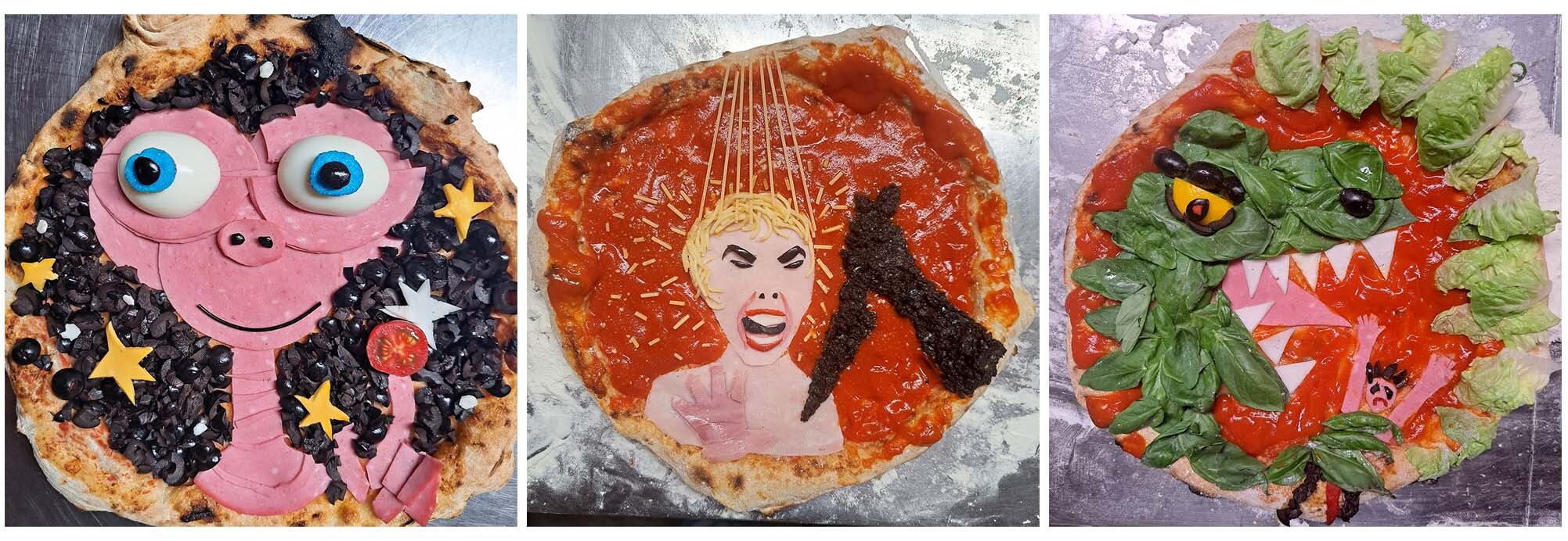 ¿Pizza de E.T. hecha con mortadela? Así son las creaciones de Asier Sanz que aparecen en ‘Pizza Movies’