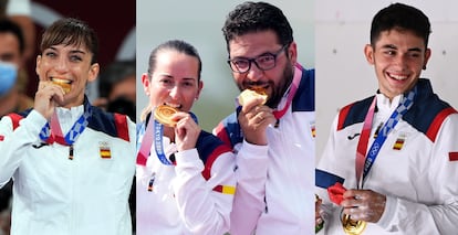 Sandra Sánchez, Fátima Gálvez y Alberto Fernández y Alberto Ginés.