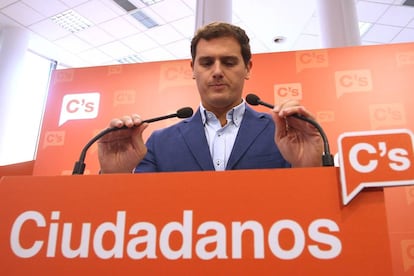 Albert Rivera, tras la Ejecutiva de Ciudadanos.