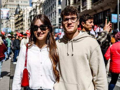 Manuel y Clara, en la manifestación madrileña del Primero de Mayo.