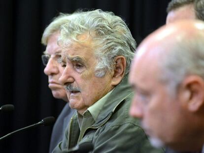 Jos&eacute; Mujica en una rueda de prensa