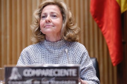 La fiscal general del Estado, Consuelo Madrigal, el lunes en el Congreso.