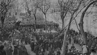 Execucio d'Isidre Mompart, el 1892 al Pati dels Corders.