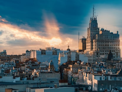 Madrid at sunset