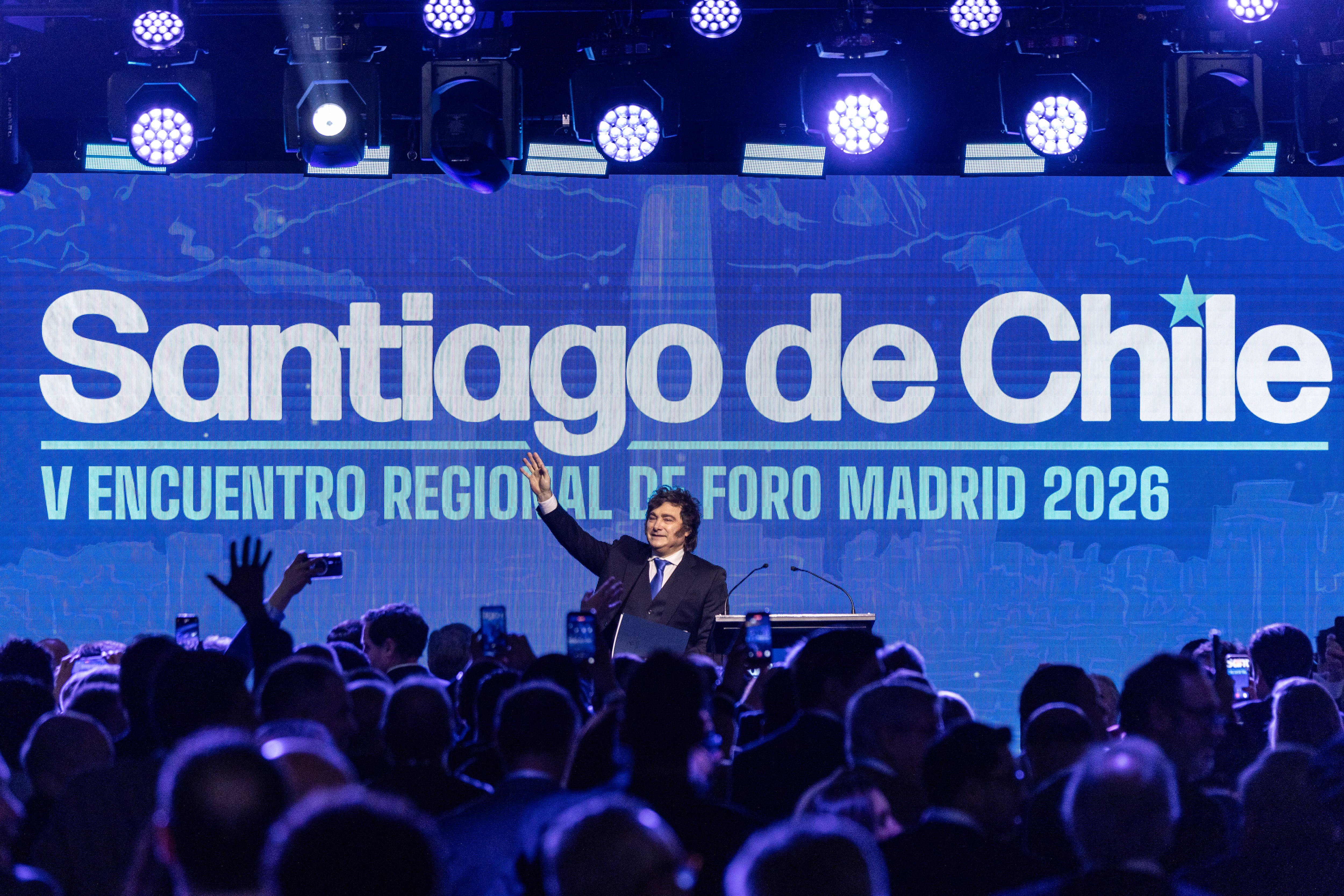 Javier Milei durante el Foro Madrid.