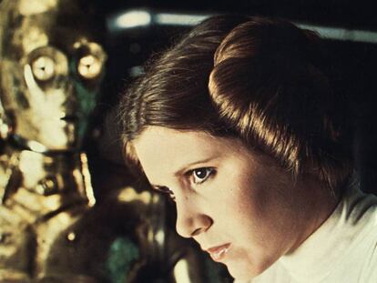 Carrie Fisher, en el papel de la princesa Leia en 'Star Wars'.