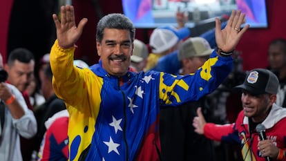Maduro, este domingo, tras el anuncio del Consejo Nacional Electoral, en Caracas.