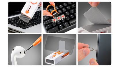 Kit de limpieza de teclado portátil y otros dispositivos electrónicos.