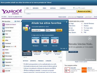La nueva página de inicio de Yahoo!