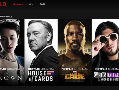 Página de abertura da Netflix com alguns lançamentos recentes.