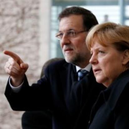 Mariano Rajoy y Angela Merkel el Berlín, el 4 de febrero