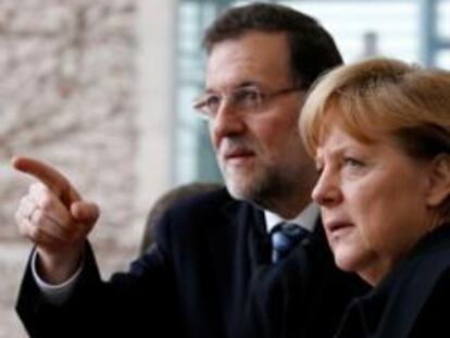 Mariano Rajoy y Angela Merkel el Berlín, el 4 de febrero