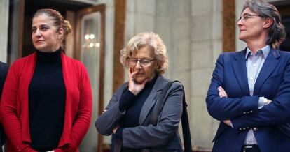 La alcaldesa de Madrid, Manuela Carmena, en el Ayuntamiento de la capital.