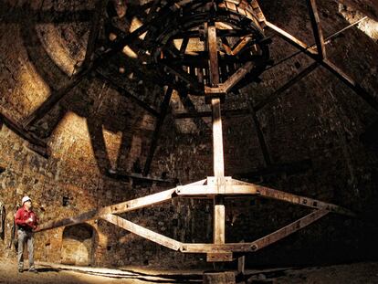 El baritel de las minas de Almadén, único en Europa que se encuentra bajo tierra.