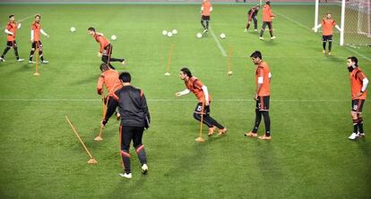 Entrenamiento de River Plate en Osaka. 