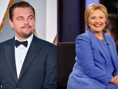 Leonardo DiCaprio y Hillary Clinton. 