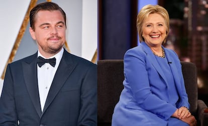 Leonardo DiCaprio y Hillary Clinton. 