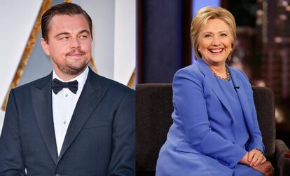 Leonardo DiCaprio y Hillary Clinton.