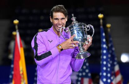 Nadal, tras ganal el US Open.