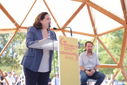 Ada Colau en l'acte amb Podem.