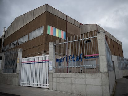 Fachada del colegio Cristo Rey de los maristas, en A Coruña, este miércoles.