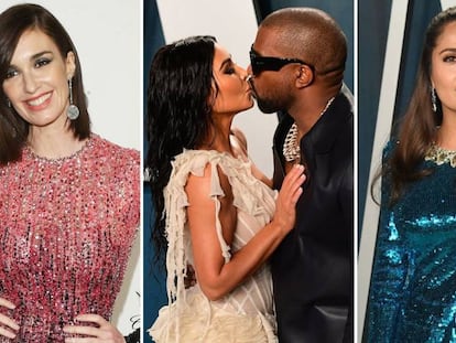 Paz Vega, Kim Kardashian con Kanye West y Salma Hayek, tras los Oscar 2020.