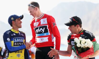 Contador y Froome se dan la mano en el Tour de Oman.