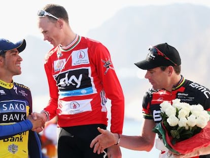 Contador y Froome se dan la mano en el Tour de Oman.