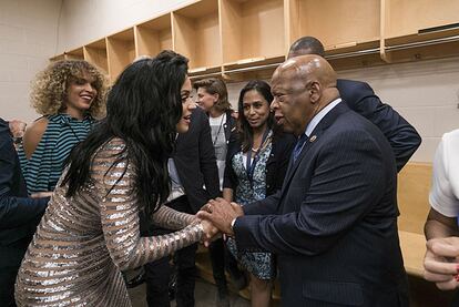 Katy Perry meets U.S. Rep. John Lewis