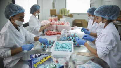 Workers at the Wonkandy plant in Seville, Spain.