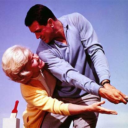 Doris Day y Rock Hudson, en una escena de <i>Pijama para dos</i>.