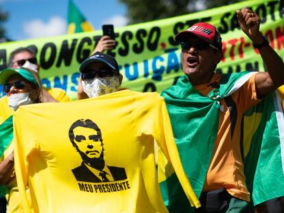 Manifestación a favor de Bolsonaro