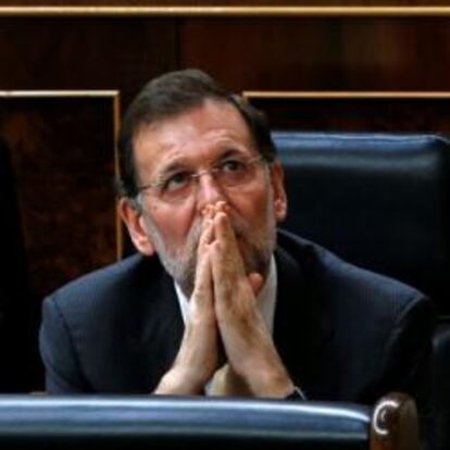 El presidente del Gobierno, Mariano Rajoy, en el Congreso