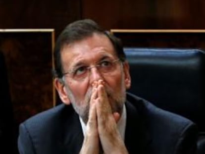 El presidente del Gobierno, Mariano Rajoy, en el Congreso