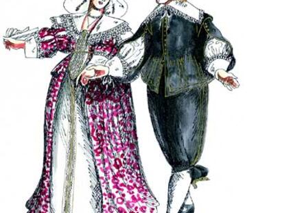 Dibujo para el musical que se representará en el teatro Carré de Amsterdam (de izquierda a derecha).