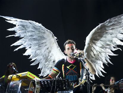 Sufjan Stevens, ayer durante su concierto en el Festival Primavera Sound.