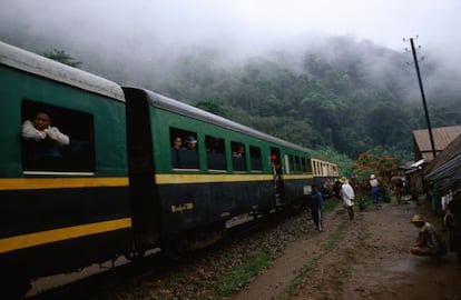 Una de las paradas del tren entre Fianarantsoa y Manakara, en Madagascar. 