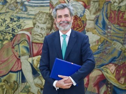 El presidente del Tribunal Supremo y del Consejo General del Poder Judicial, Carlos Lesmes, el pasado 28 de septiembre en el Palacio de la Zarzuela.