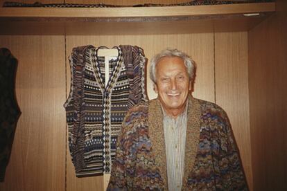 Ottavio Missoni no sólo llevaba chalecos de lana, sino que los diseñaba él mismo.